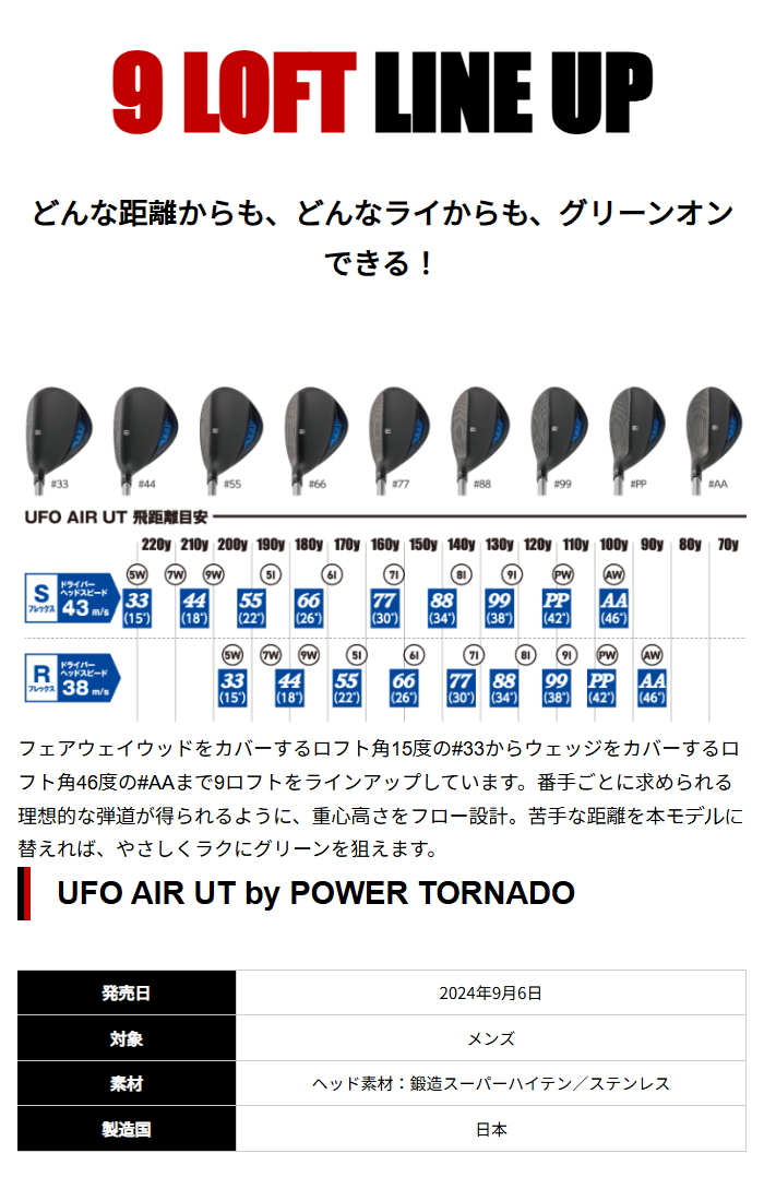 kasco（キャスコ） UFO AIR UT by POWER TORNADO ユーティリティ