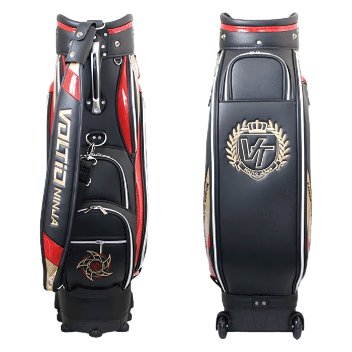 【特典アイアンカバー付】KATANA GOLF カタナゴルフ VOLTIO NINJA キャディバッグ 9型 キャスター付き BLACK/GOLD  CB2024