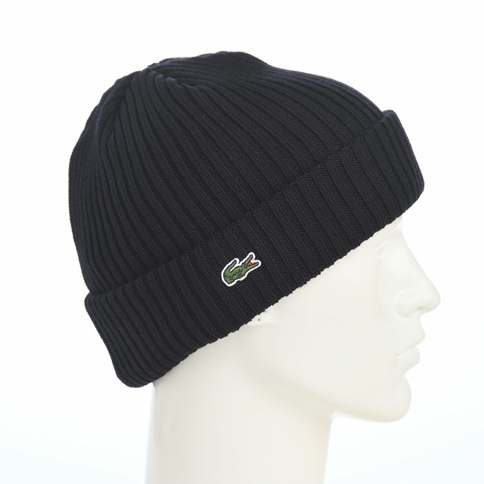 LACOSTE（ラコステ） ワンポイント リブニットキャップ L1330 ウール