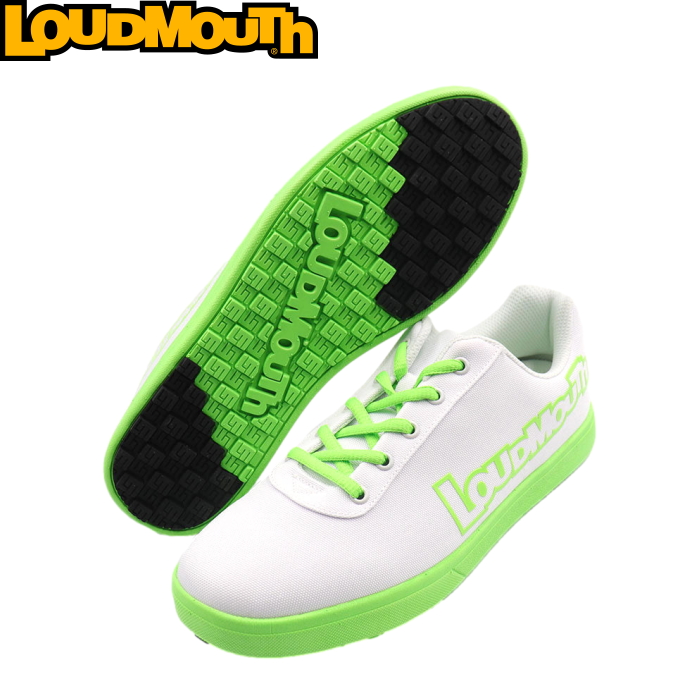 【27.5】ラウドマウス　ゴルフシューズ　カジュアル　LM-GS0005 949 ホワイトグリーン Loudmouth ラウドマウス LM-GS0005 スパイクレス ゴルフシューズ