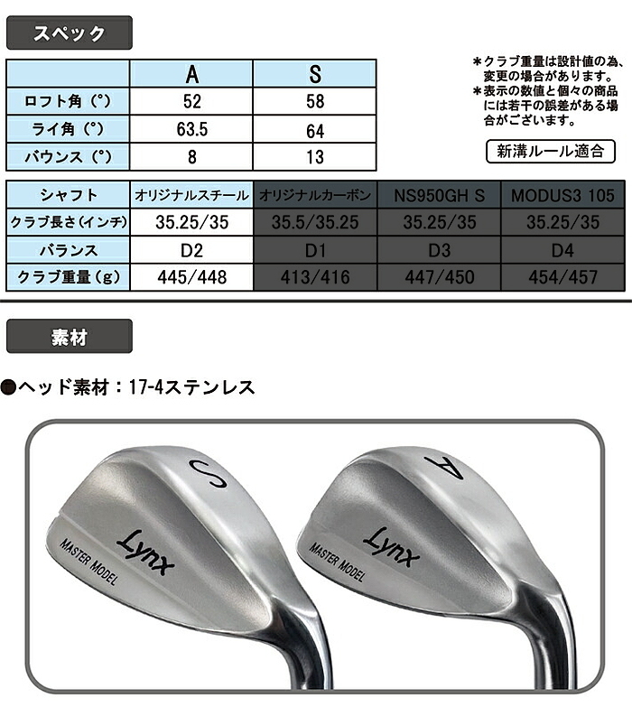 Lynx リンクス マスターモデル MASTER MODEL 完全復刻 ウェッジ　オリジナルスチールシャフト｜golf-atlas｜08