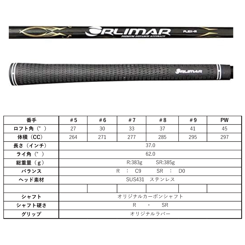 ORLIMAR（オリマー） ORM-606 ワンレングス 中空アイアン 単品販売