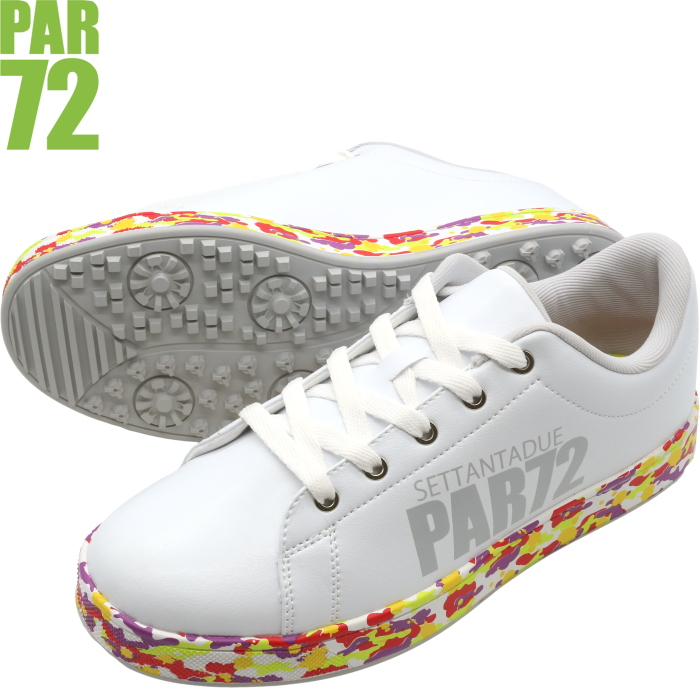 H06295 未使用品 PAR72 ゴルフシューズ：27.5 ホワイト PAR72（パーセッタンタドゥエ） ゴルフシューズ スパイクレス PA5PFZ05