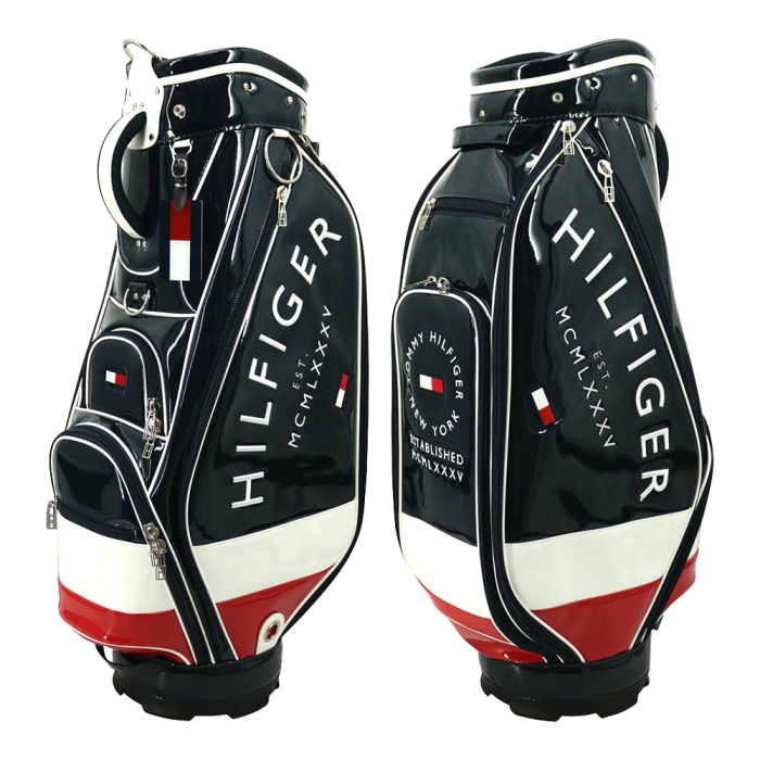 トミーヒルフィガーゴルフ THMG2FC2 カートキャディバッグ 9型　TOMMY HILFIGER GOLF/メンズ/エナメルシグネチャー カートキャディバッグ HILFIGER
