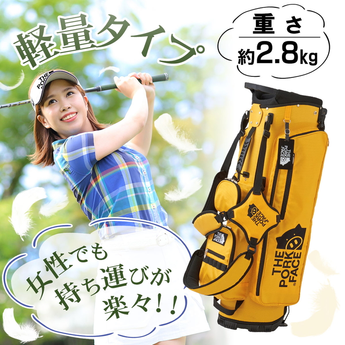 THE PORK FACE ザ・ポークフェイス スタンド キャディバッグ 9型 軽量ゴルフバッグ キャディバッグ THE PORK FACE ザ