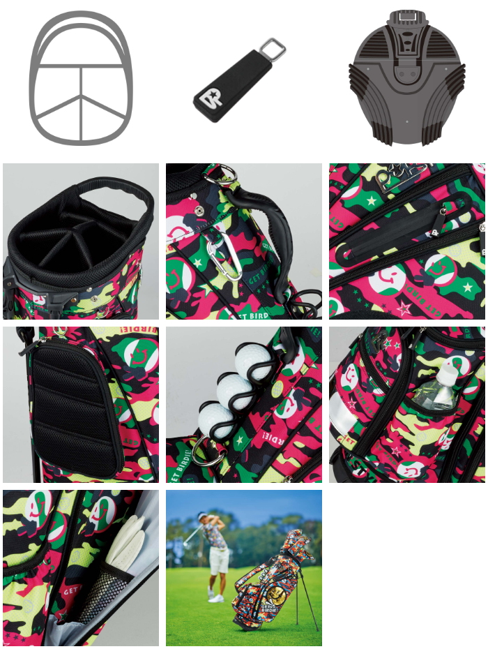 WINWIN STYLE　ウィンウィンスタイル　GET BIRDIE! CAMO MULTI COLOR マルチカラー スタンドバッグ STAND BAG｜golf-atlas｜09