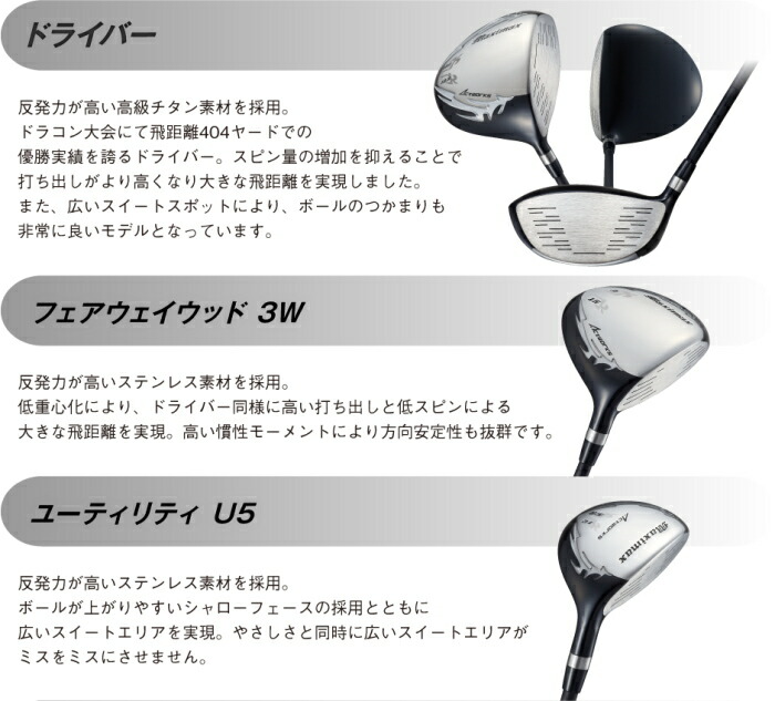 WORKSGOLF ワークスゴルフ マキシマックス クラブ9本セット キャディ