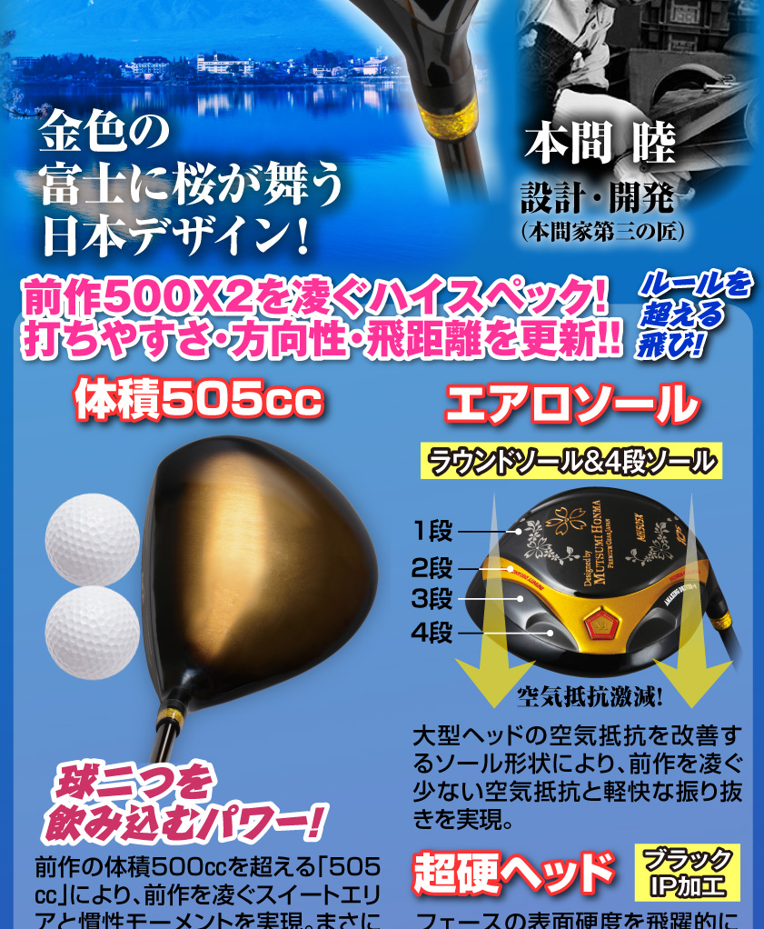 ムツミホンマ 高反発ドライバー 非公認 ゴルフクラブ メンズ MH505X 短尺 44インチ カーボンシャフト 睦 本間 MUTSUMI HONMA  : 60740076 : ゴルクラ - 通販 - Yahoo!ショッピング