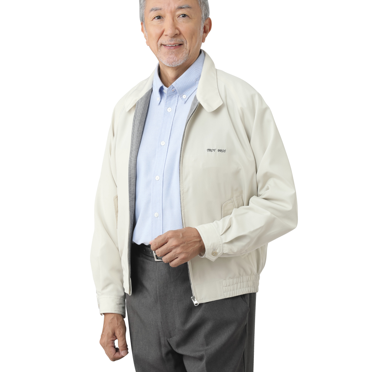 ブルゾン スイングトップ 上着 アウター TROYBROS トロイブロス 定番 メンズファッション 紳士用 ジャンバー テイジン ラグラン袖 オフホワイト ネイビー ブラック 汚れにくい 撥水 ブルゾン スイングトップ 上着 アウター TROYBROS トロイブロス メンズ