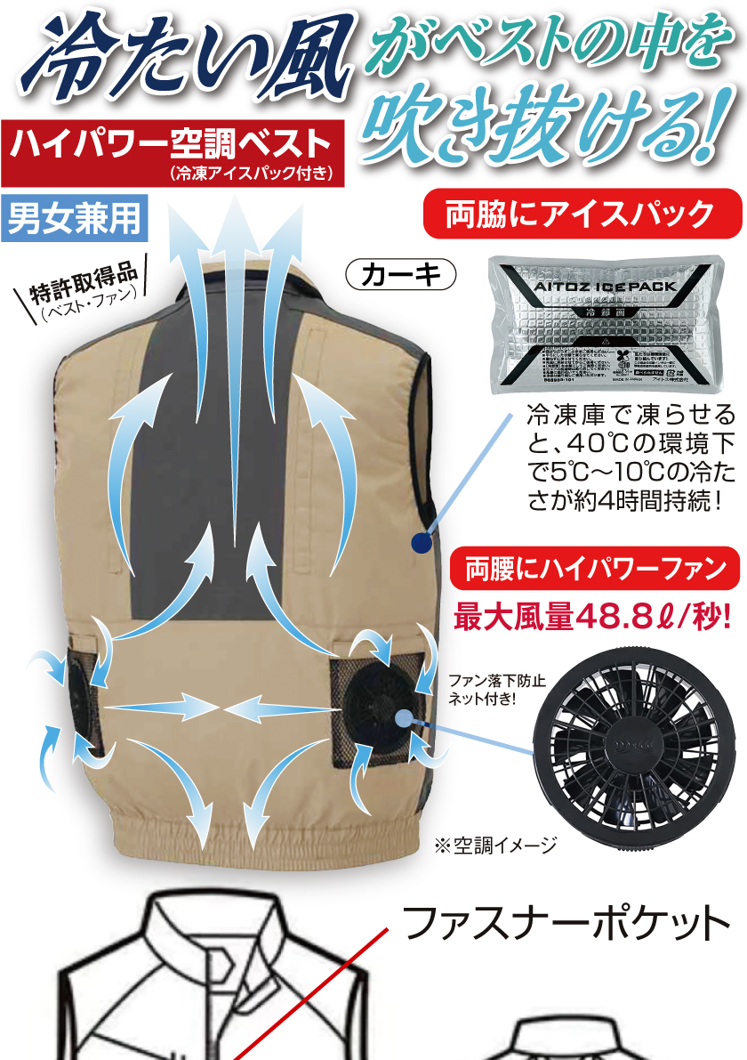 空調冷風服 AIRCRAFT ファン付ベスト バートル エアークラフト ベストの通販｜ユニフォームタウン