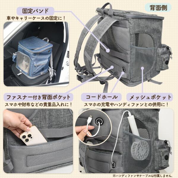 折りたたみ式 ペットキャリーリュック 小型犬 猫 中型犬 ボックス型 天