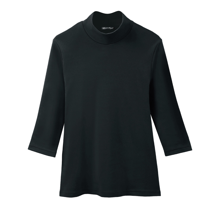 UVカット機能付きハイネックシャツ 日本製 ハイネックシャツ Tシャツ 7分袖 まるで木陰 綿100％ UV