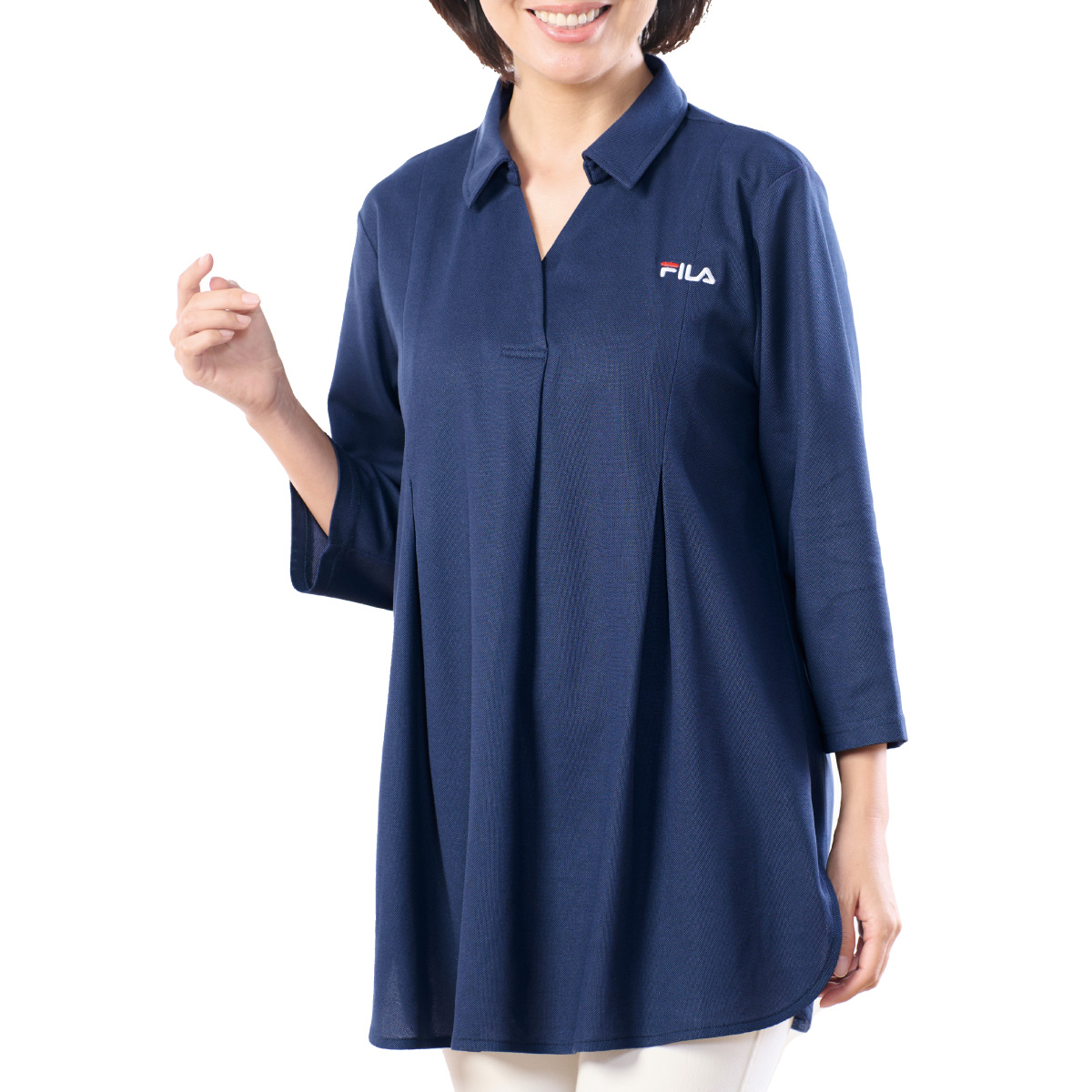 FILA フィラ ポロチュニック 7分袖 チュニック スポーティ レディス UV