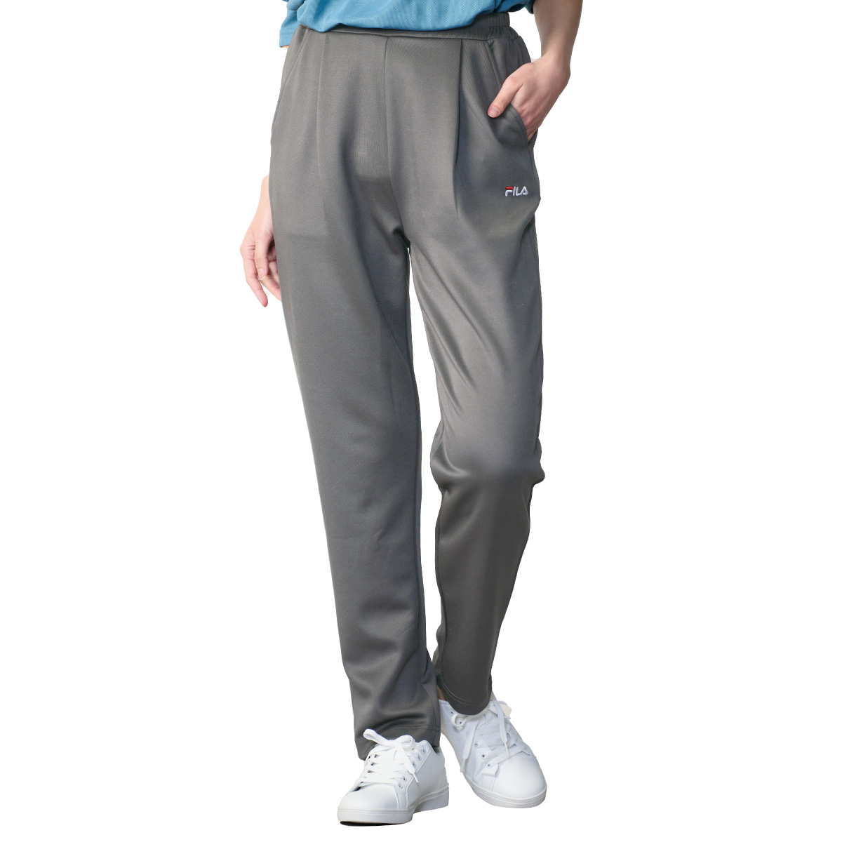 FILA グレー ジャージパンツ FILA フィラ ズボン ジャージ タックテーパードパンツ タック入り