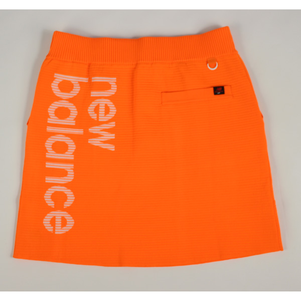 New Balance - 【超美品】ニューバランスゴルフ スカート オレンジ×白 ロゴ総柄 内側インナーパンツ レディース 1(M) ゴルフウェア New Balance New Balance - 【超美品】ニューバランスゴルフ スカート