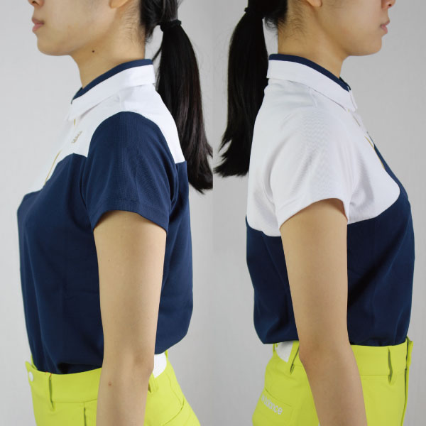 セール ゴルフウェア ゴルフシャツ 半袖シャツ ハーフジップシャツ ニューバランス 012-4168502 レディース ストレッチ 吸汗速乾 newbalance golf | New Balance Golf | 04