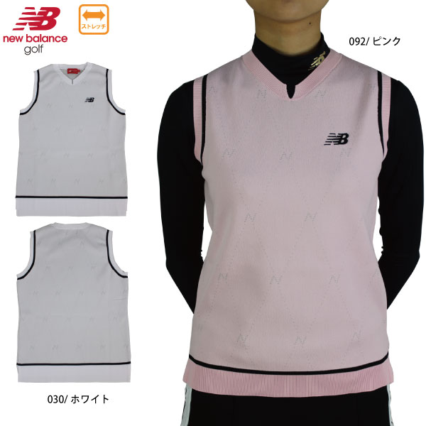 ゴルフウェア ベスト ニューバランス 012 4173503 クルーネック ニットベスト レディース 24春夏 ストレッチ newbalance golf :012 4173503:CORSIA GOLF