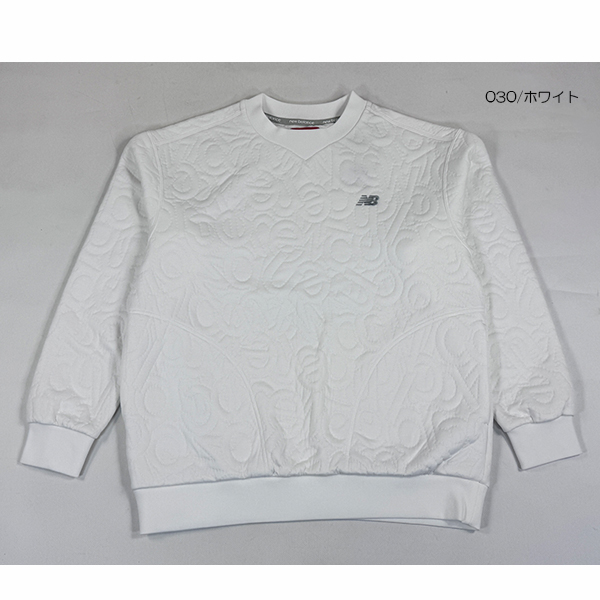 【ホワイト】フローティングロゴキルト テクスチャー クルーネック プルオーバー (MENS) New Balance Golf｜フローティングロゴキルト テクスチャー クルー
