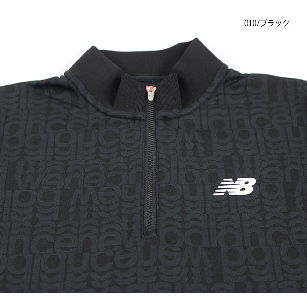 ネコポス対象 ゴルフウェア モックネック 半袖 ニューバランス 012-6166502 レディース 26春夏 リフレクト・ロゴ柄ハーフジッププルオーバー ストレッチ UV_10