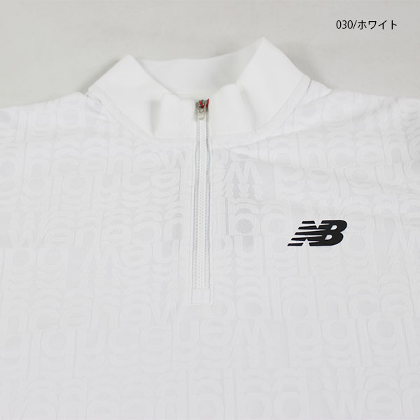 ネコポス対象 ゴルフウェア モックネック 半袖 ニューバランス 012-6166502 レディース 26春夏 リフレクト・ロゴ柄ハーフジッププルオーバー ストレッチ UV_14