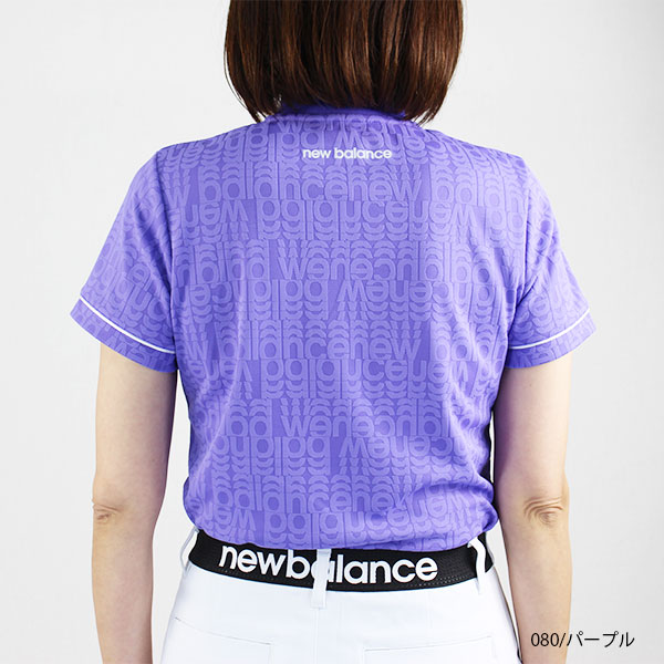 ネコポス対象 ゴルフウェア モックネック 半袖 ニューバランス 012-6166502 レディース 26春夏 リフレクト・ロゴ柄ハーフジッププルオーバー ストレッチ UV_4