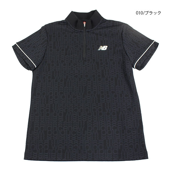 ネコポス対象 ゴルフウェア モックネック 半袖 ニューバランス 012-6166502 レディース 26春夏 リフレクト・ロゴ柄ハーフジッププルオーバー ストレッチ UV_8