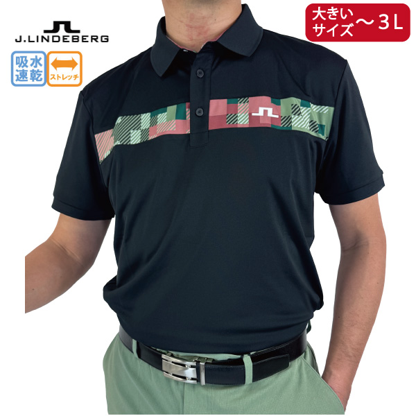 ゴルフウェア ゴルフシャツ 半袖シャツ ポロシャツ J.リンドバーグ メンズ 26春夏 Bridger Tour Polo 071-25352 ストレッチ 吸水速乾 大きなサイズ有