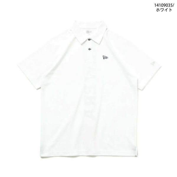 NEW ERA - NEW ERA 鹿の子ポロシャツ Vertical Logo ホワイト ゴルフ NEW ERA ゴルフウェア 半袖 鹿の子 ポロシャツ ニューエラ