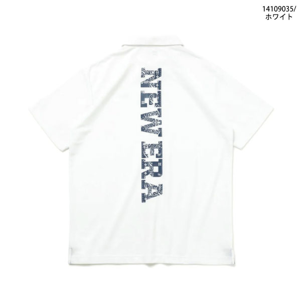 NEW ERA - NEW ERA 鹿の子ポロシャツ Vertical Logo ホワイト ゴルフ NEW ERA ゴルフウェア 半袖 鹿の子 ポロシャツ ニューエラ