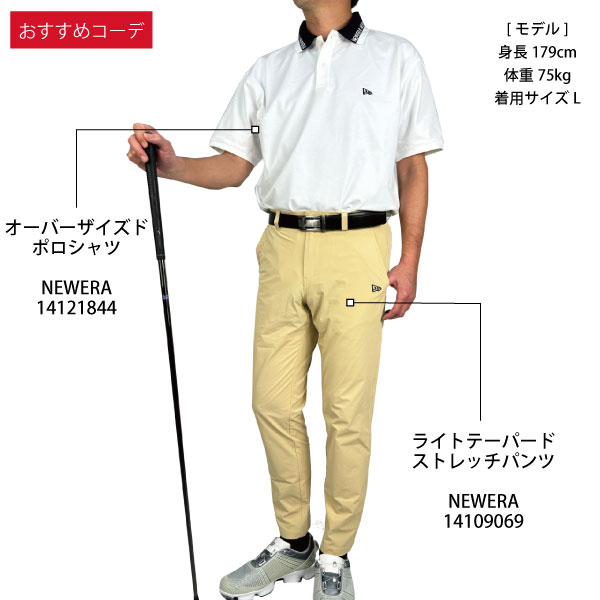 NEW ERA ゴルフウェア 半袖シャツ オーバーサイズド ポロシャツ
