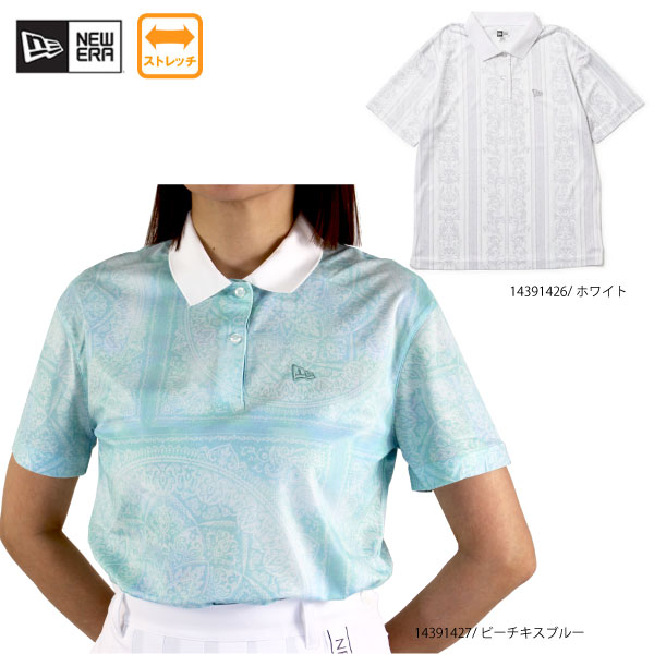 ニューエラ NEW ERA Women's 半袖 鹿の子 テック ポロシャツ Bandana ホワイト ゴルフ 14391426 Women's 半袖 鹿の子 テック ポロシャツ Bandana ホワイト