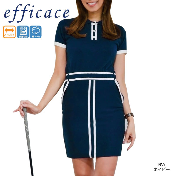 po☆　ゴルフ半袖ワンピース　エフィカス　サイズ4 efficace 10%OFF ゴルフウェア ゴルフワンピース 半袖ワンピース