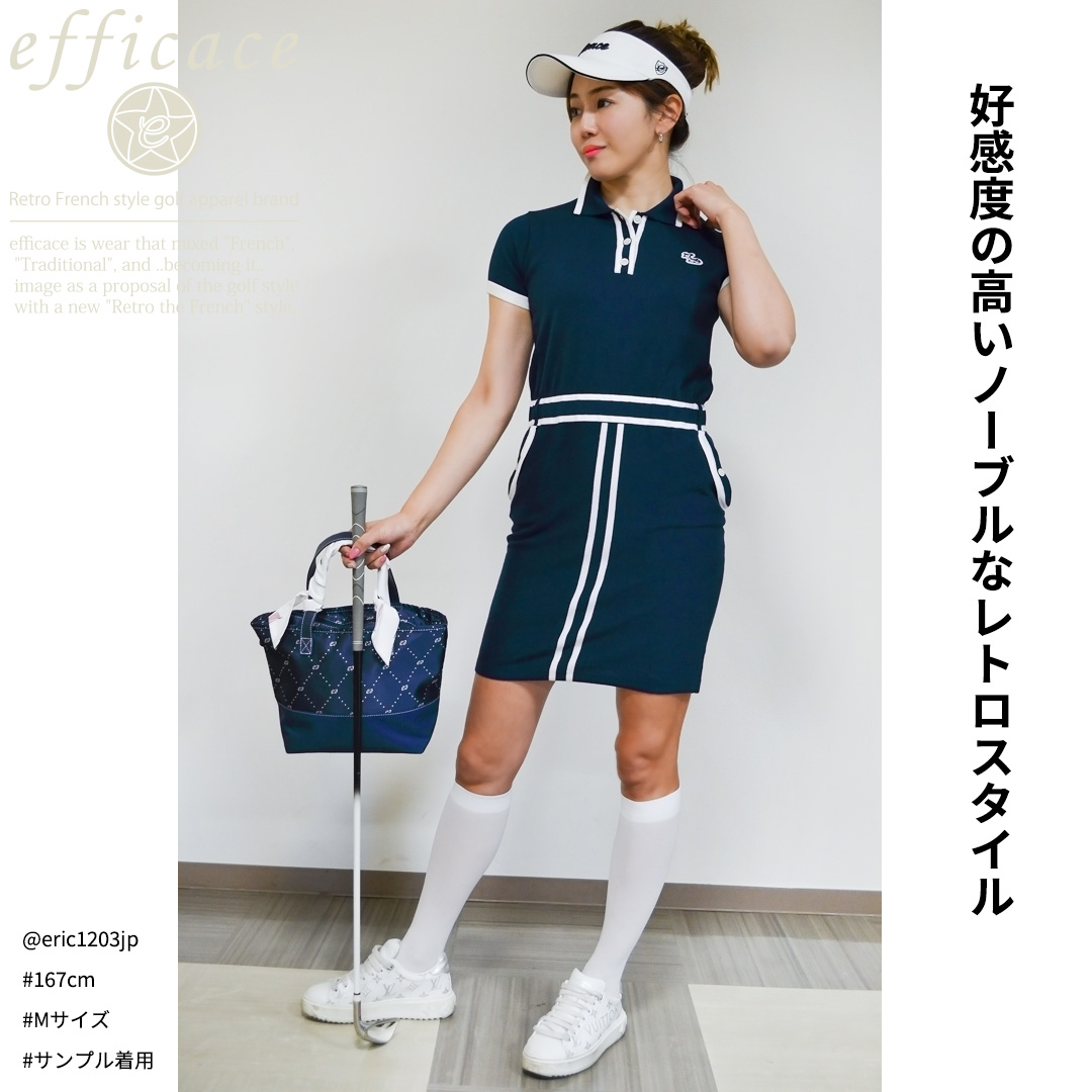 po☆　ゴルフ半袖ワンピース　エフィカス　サイズ4 efficace 10%OFF ゴルフウェア ゴルフワンピース 半袖ワンピース