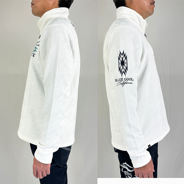 ゴルフウェア ゴルフシャツ ハーフジップロングスリーブＴシャツ  ロングＴシャツ ガッチャゴルフ 243GG1203 メンズ ストレッチ 大きいサイズ 3XL XXXL_3