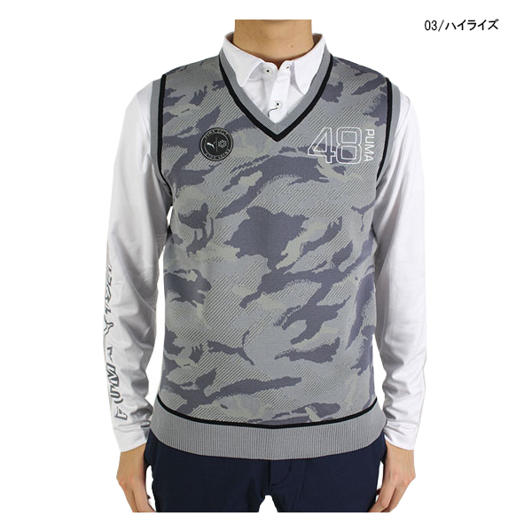 PUMA（プーマ） セール プーマゴルフ カモフラージュVネックニット