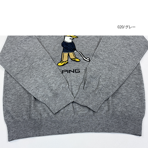 PING（ピン） ゴルフウェア 長袖ニット Mr.PINGジャカードクルーネック