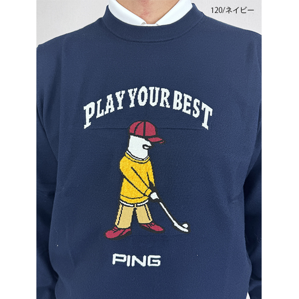 PING（ピン） セール ゴルフウェア 長袖ニット Mr.PINGジャカード