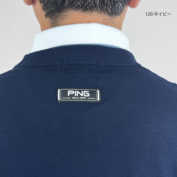 PING（ピン） ゴルフウェア 長袖ニット Mr.PINGジャカードクルーネック