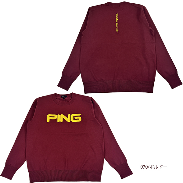 PING（ピン） セール ゴルフウェア セーター クルーネックニットプル
