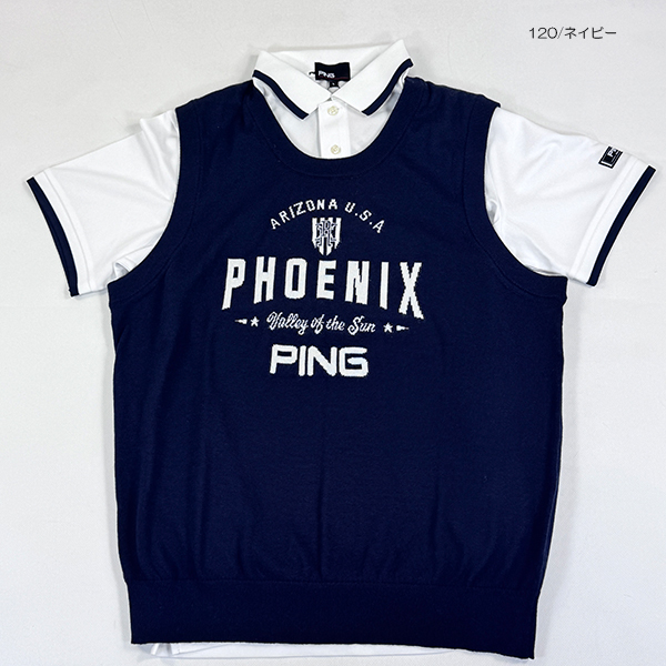 レイヤードツインニット【L寸】ブルー　ピンゴルフ　 621-5274900 レイヤードツインニットブルー ピンゴルフ 621-5274900 621-5274900