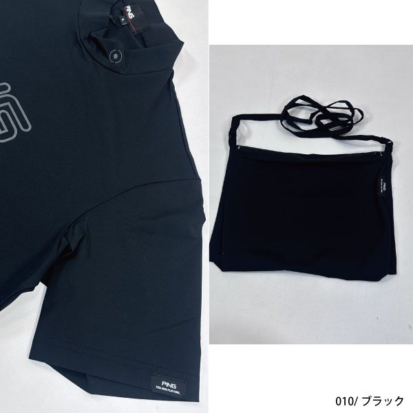 新品　PING ピン　セットアップ　モックネック　ショートパンツ　ブラック　S PING（ピン） ゴルフウェア セットアップ 全方向ストレッチドット