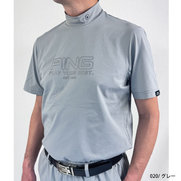 PING ゴルフウェア　グレー　半袖　新品未使用　Lサイズ PING（ピン） ゴルフウェア セットアップ 全方向ストレッチドット