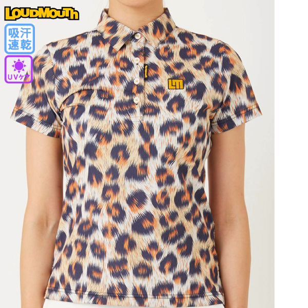LOUDMOUTH ラウドマウス レオパード ポロシャツ/ゴルフシャツ M LOUDMOUTH（ラウドマウスゴルフ） セール ラウドマウス レディース
