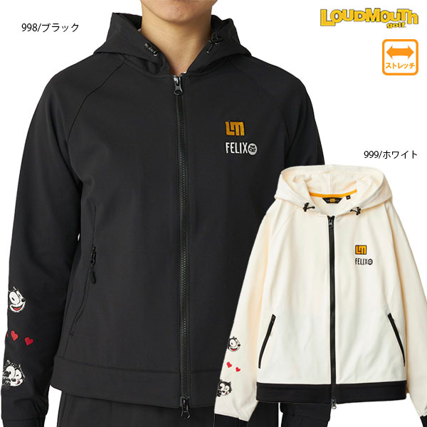 セール ゴルフウェア ブルゾン ラウドマウス 775260 レディース 25秋冬 ストレッチ LOUDMOUTH×FELIX コラボ 裏起毛ブルゾン LOUDMOUTH