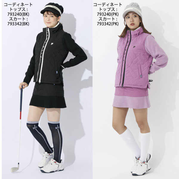 FILA GOLF セール ゴルフウェア ゴルフスカート ニット×中綿