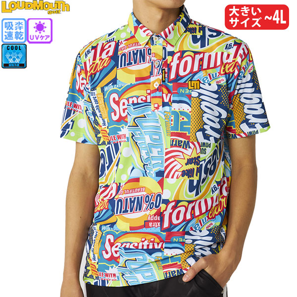 LOUDMOUTH ラウドマウス　今期新作　ゴルフシャツ L LOUDMOUTH（ラウドマウスゴルフ） ゴルフウェア ゴルフシャツ 半袖