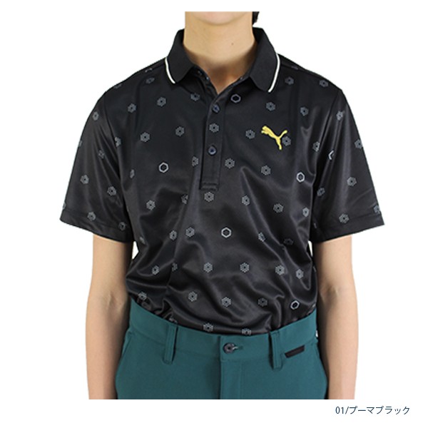 セール プーマ ゴルフ メンズ モノグラムポロシャツ 半袖 930010 ゴルフウエア 半袖シャツ ...