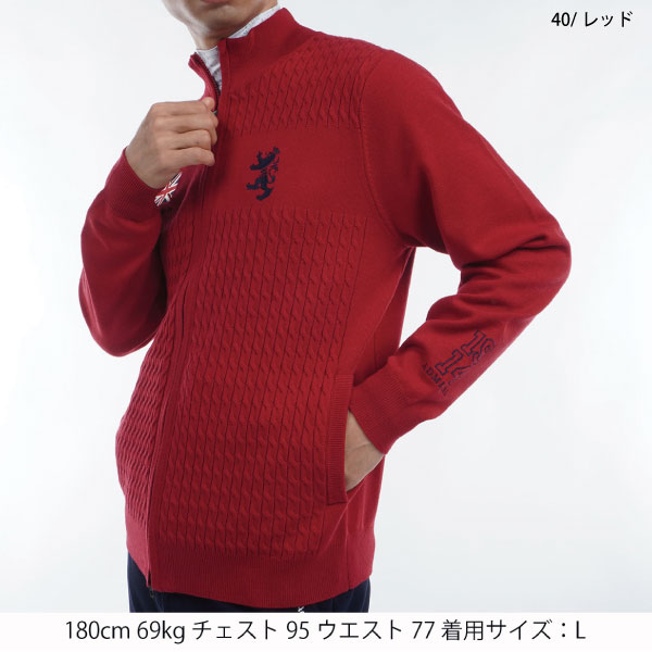 セール ゴルフウェア ゴルフジャケット アウター アドミラルゴルフ ADMA473 メンズ フラッグ フルジップ ニットジャケット 保温 大きいサイズ有 Admiral_14