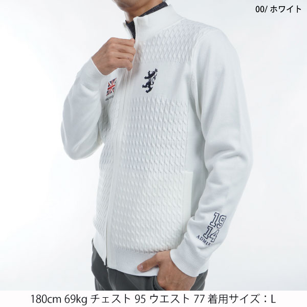 【新品未使用】Admiral GOLF アドミラルゴルフ ニットジャケット L Admiral Golf（アドミラルゴルフ） フラッグ フルジップ ニット