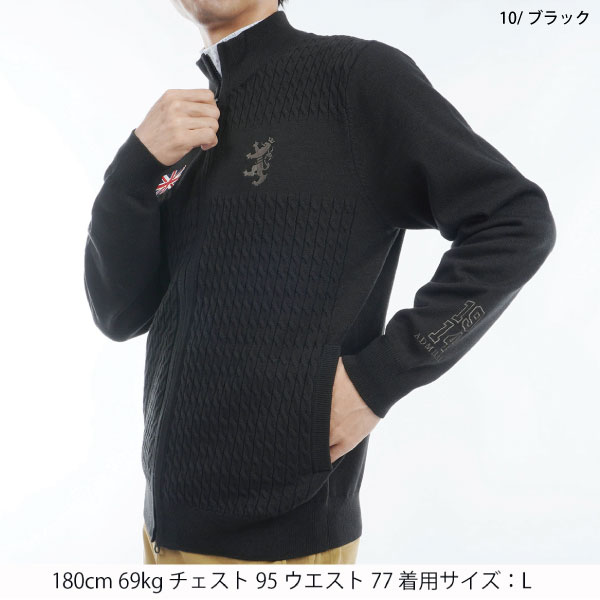 セール ゴルフウェア ゴルフジャケット アウター アドミラルゴルフ ADMA473 メンズ フラッグ フルジップ ニットジャケット 保温 大きいサイズ有 Admiral_5